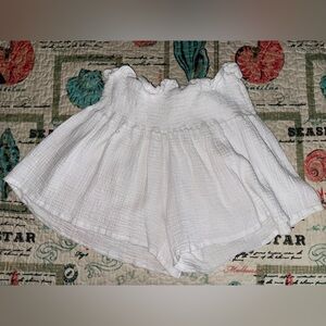 White Smocked Shorts